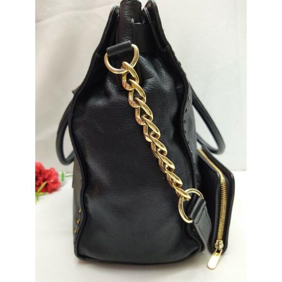 Michael Kors Hamilton Black Leather Satchel Shoulder Bag w/ Matching Wallet - Picture 13 of 13